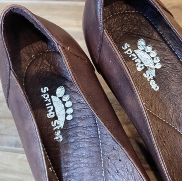 Spring Step Mirth Bohemian Leather Pumps in Two-Tone Brown, Size 37, Size 7 - Picture 7 of 16